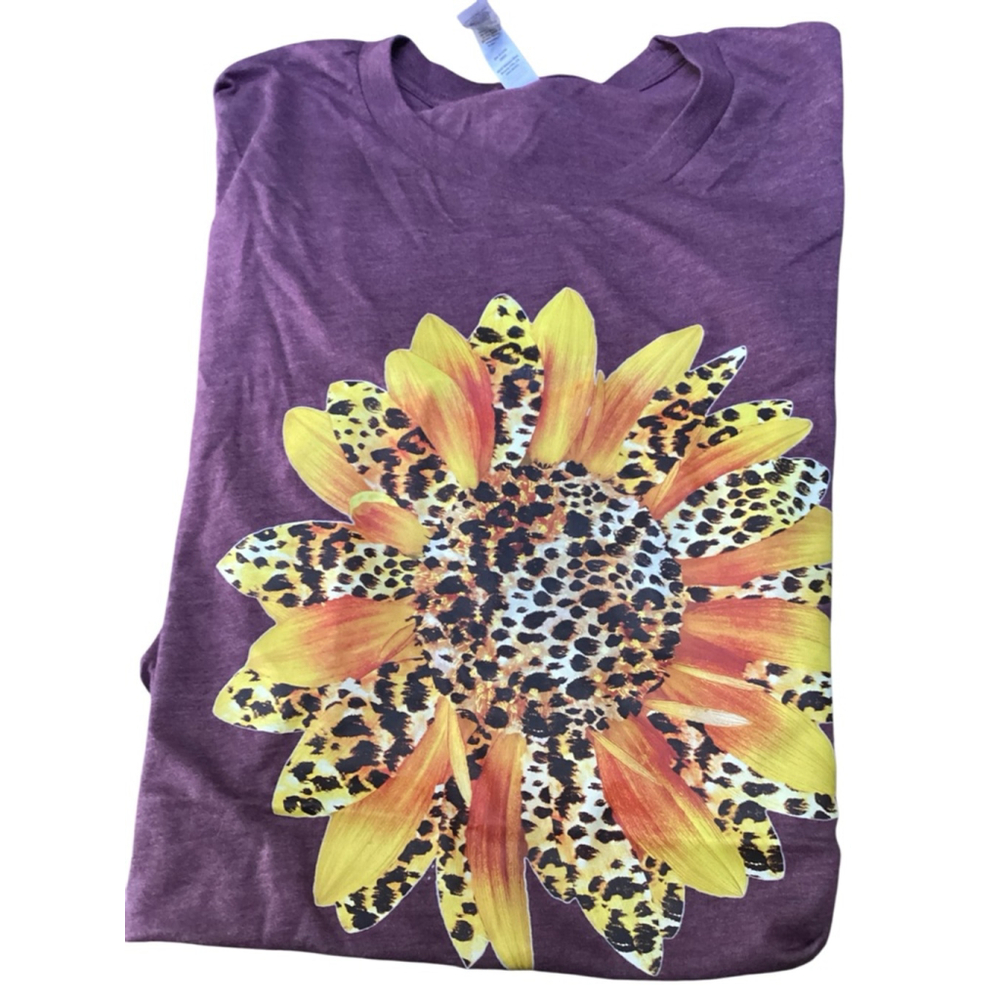Bella+Canvas Sunflower T-Shirt Purple/Yellow Size 2XL